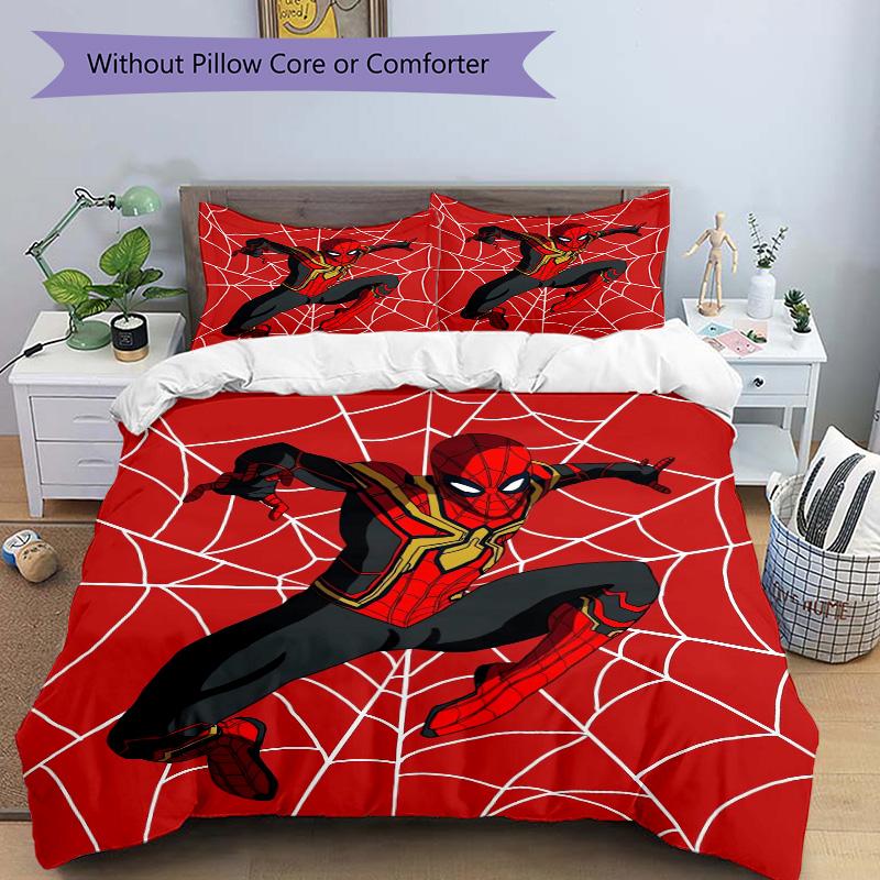 Spiderman Spiderverse Print 3Pcs Bedding Setduvet Cover With 2 Bedropillowcase Home Birthday Gift