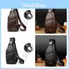 Barnoroo Men's Chest Bag Crossbody Bag With Usb Charging Port Pu Leather Material