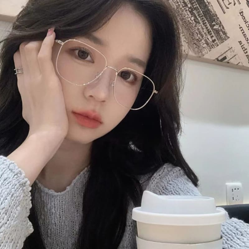 LOOKING4U NeoRetro F8038 Oblique Metal Glasses Gold