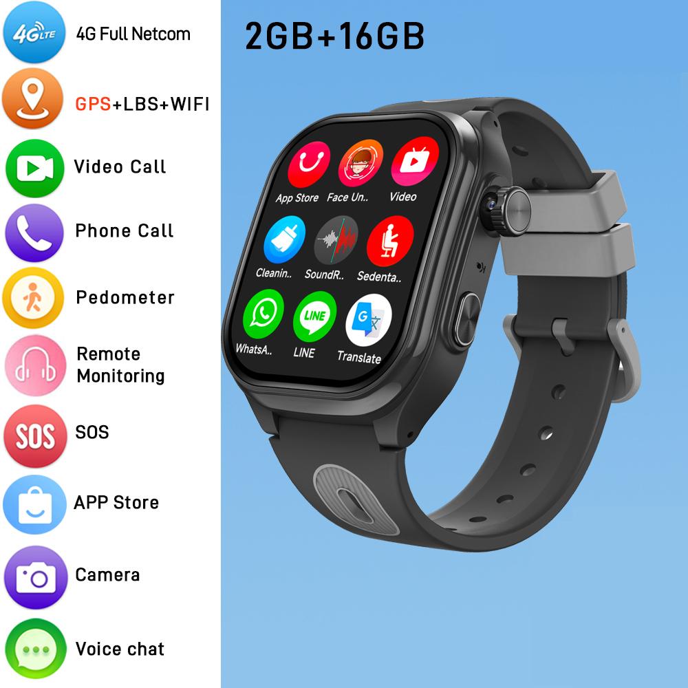 Kinder 4G Smart Phone Uhr 2.0'' GPS WIFI Videoanruf Kamera Kinder Smartwatch Monitor Tracker Standort 2+16G APP Download