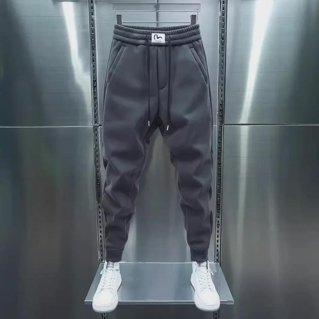 Men's Casual Cuffed Sweatpants - Solid Color, Wear-Resistant, Versatile for Autumn and Winter