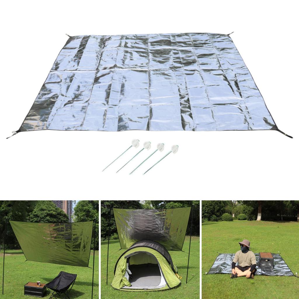 Outdoor Double Sided Aluminum Foil Pad Portable for Beach Tent Camping