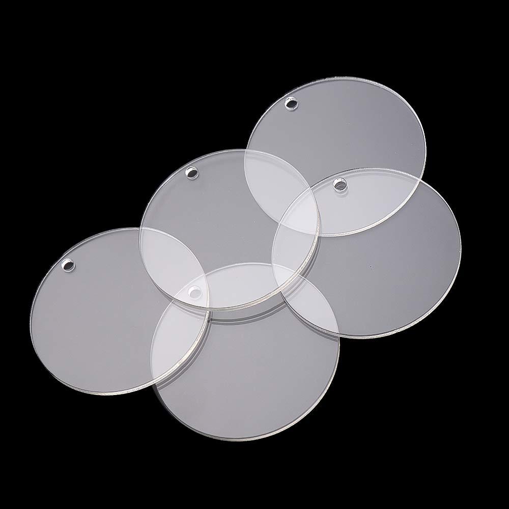 Pendants Acrylic Clear Circle Acrylic Blank Keychain Blanks Discs Keyrings Discs Circles Keychain