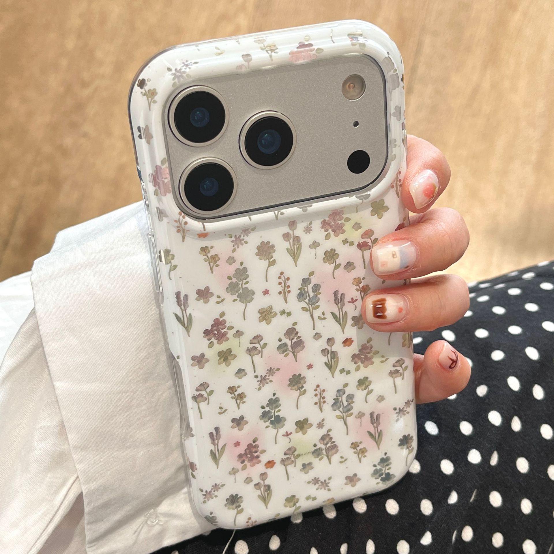 

Korean Style Laser Flower Chain Phone Case for iPhone 17 Pro Max iPhone 14 Pro