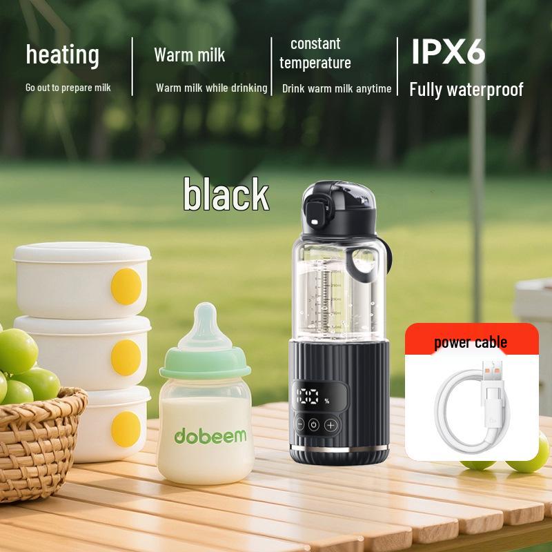 Portable Wireless Baby Milk Warmer Cup - Insulated, Rechargeable with Temperature Control for Travel