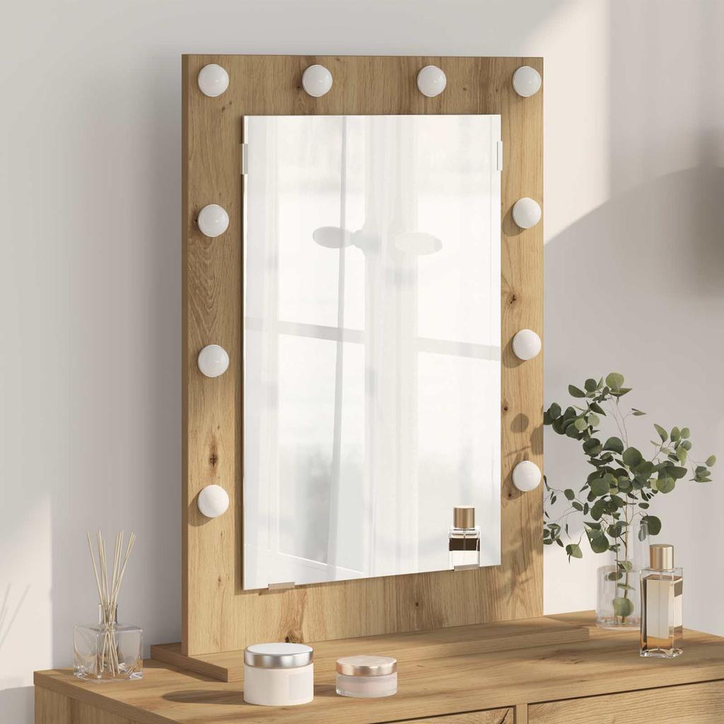 Rectangular Washbasin Mirror Artisan Oak Finish 70 X 50 X 18 Cm