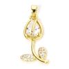 1 Piece Brass & Glass Charms 18K Gold Plated Multicolor Tulip Flower Micro Pave Clear Cubic Zirconia Pendant DIY 29mm x 12mm