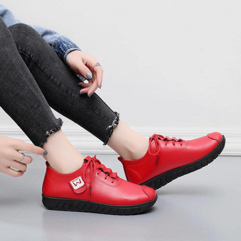 Kvinner Leiligheter Mote Kvinner Skinnsko Plus Size Damesko Uformell Slip On Nurse Dame Loafers