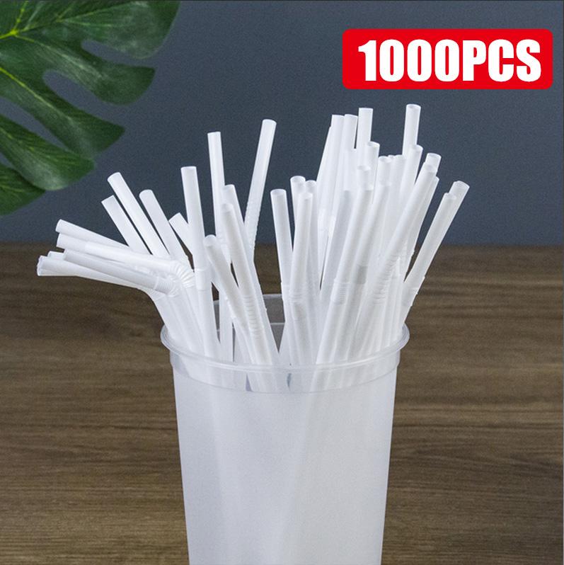 50-1000Pcs Drinking Straws Colorful & Black Rietjes Flexible Wedding Party Supplies Drinking Straws Kitchen Wholesale