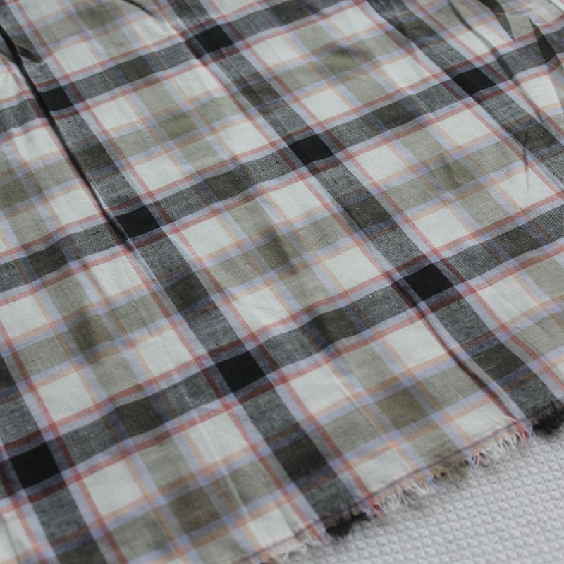 Black, White, and Red Woven Plaid Cotton-Polyester Fabric - 140x150cm