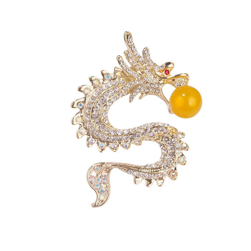 Chinese-style Zodiac Dragon Brooch, Light Luxury, Niche and High-end Design Sense, Brooch for Men and Women