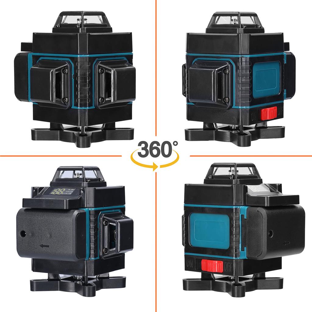 Multifunktionell 16 linjers lasernivå 3 grader Självnivellerande funktion Nivelleringsverktyg Rundstrålande jord