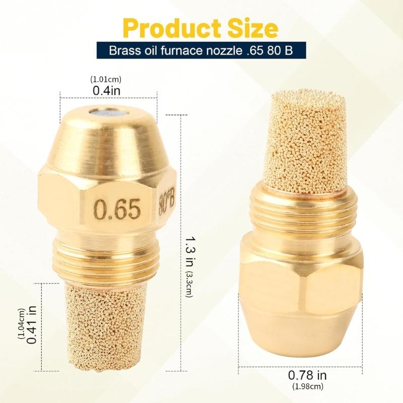 Ugello Metallico per Getto d'Olio Bruciatura Olio Ugello Bruciatura 80 Gradi 0.65/0.75/0.85 Ugello Bruciatura Olio Esausto Caldaia Riscaldatore Combustione