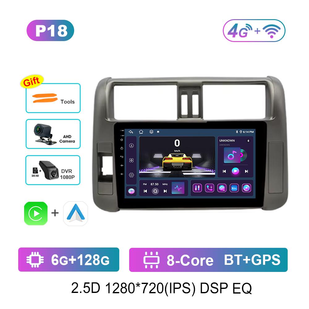 9 Inch Car Radio Multimedia Player for Toyota Prado 2009 - 2013 Android System GPS Navi WiFi BT 4G Carplay Head Unit Auto Tools