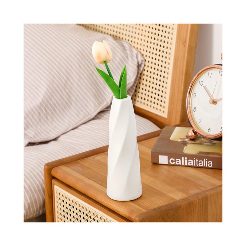(Weiß) Einfacher Vasen-Dekor Wohnzimmer Blumenarrangement Vase Esstisch Luxuriöser Stil Vase, 2 Stück