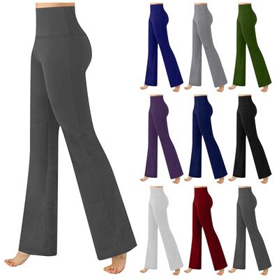 Women Flare Leggings High Waist Wide Leg Yoga Pants Seamless Fitness Workout Tights Gym Sports Trousers Casual Slimming Pants