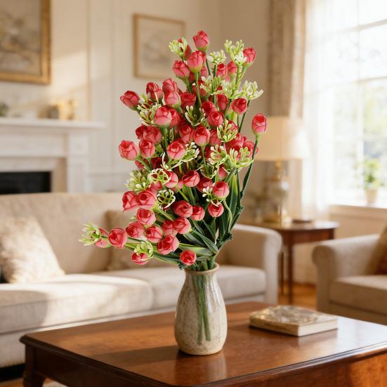 Umělé květiny Falešná jarní kytice se stonkem pro květinové aranžmá Svatba Domácí kancelář Párty Středový díl stolu