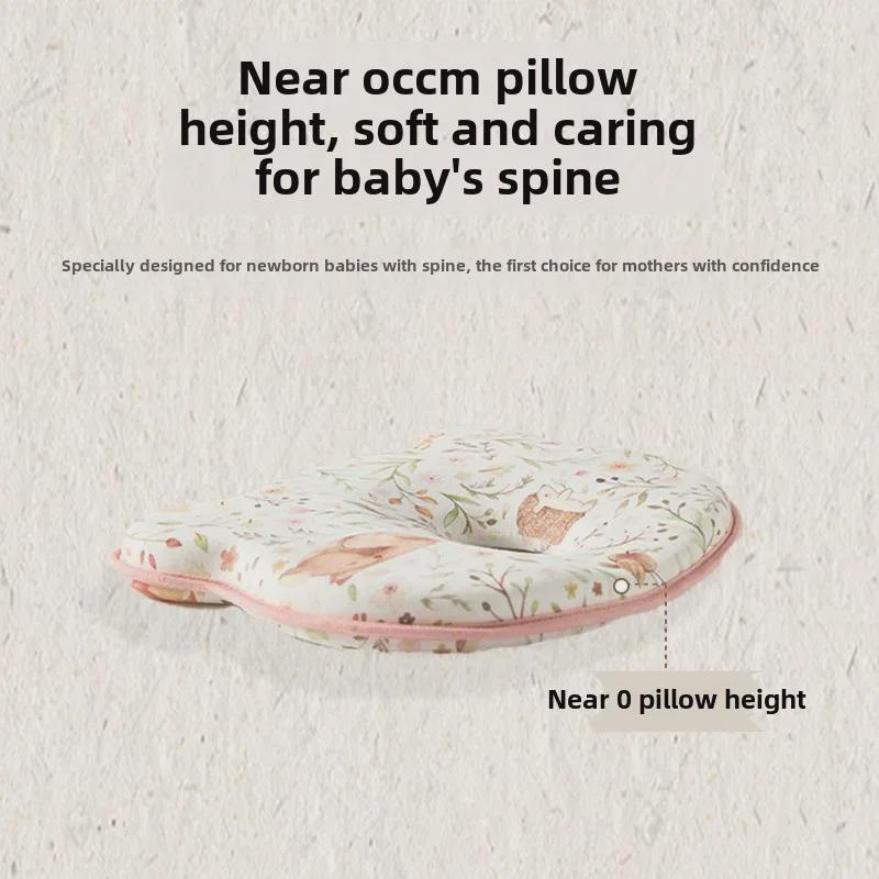 "Baby Memory Foam Pillow: Washable Silicone, 0-1 Years, Round Head Support"