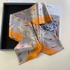 Korean imitation silk long silk scarf women's big-name professional decoration small scarf printed streamer tied bag silk scarf