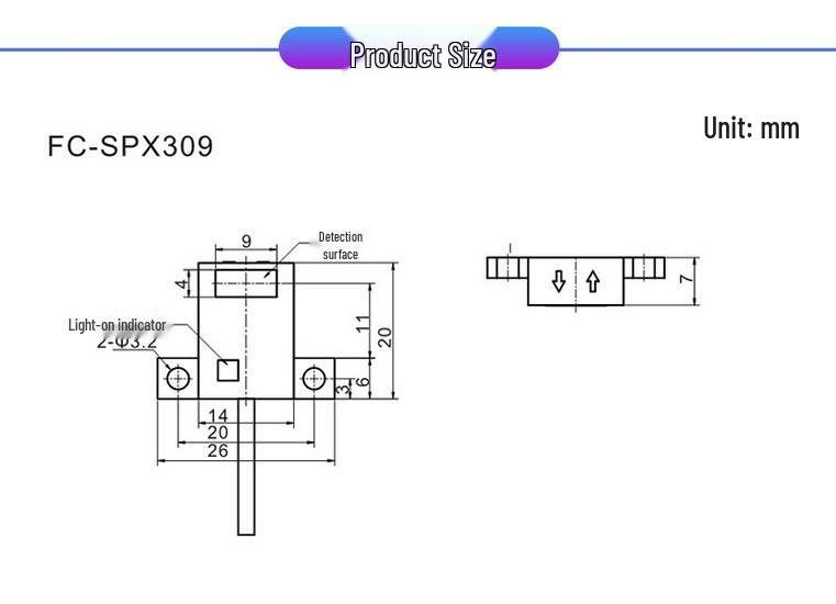 Taiwan Jiazhun FC-SPX309 Limited Reflective Top-Sensing Photoelectric Sensor Switch