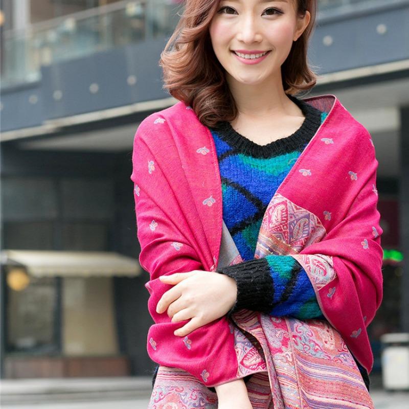 Scarf Spring and Autumn Jacquard Long Scarf Women's Summer Air Conditioning Fringed Shawl Cashew Nut Scarf Scarf