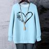 Ladies' Christmas Printed Round Neck Long Sleeved T-shirt Sweatshirt Top