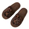 New season leopard print fluffy cotton slippers flat bottom women's fashion home fluffy slippers