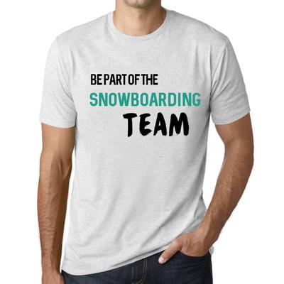 Men’s Vintage Tee Shirt Graphic T Shirt Be Part of The Snowboarding Team Vintage White