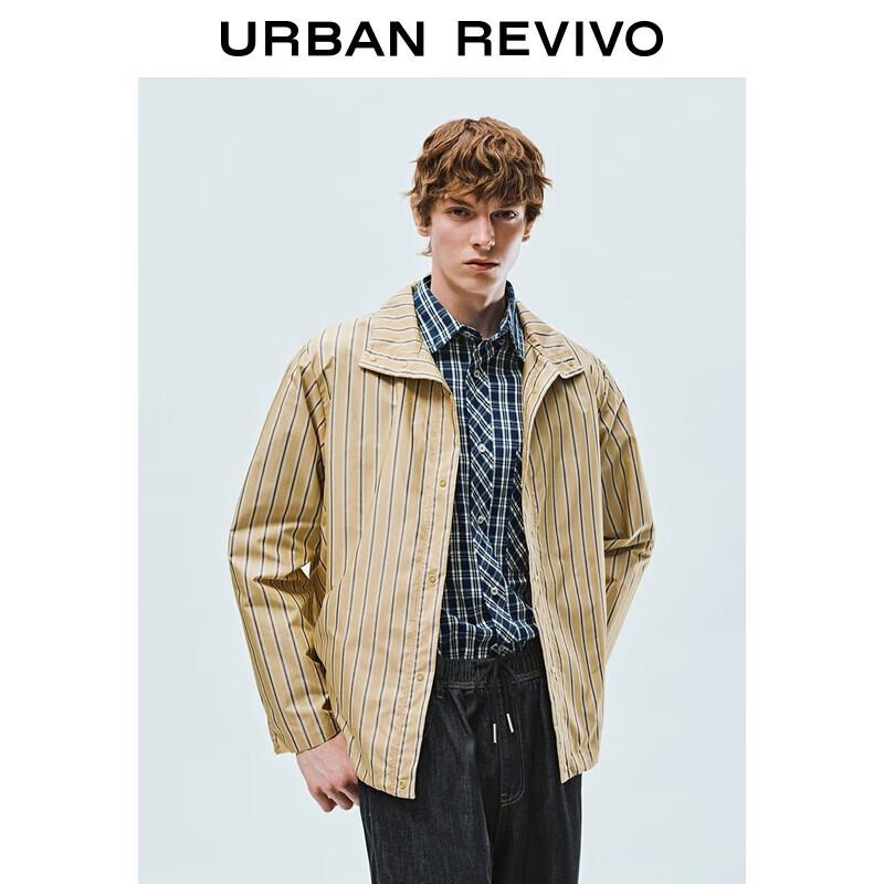 

UR Men s 2025 Autumn Casual Vertical Striped Stand Collar Jacket XL