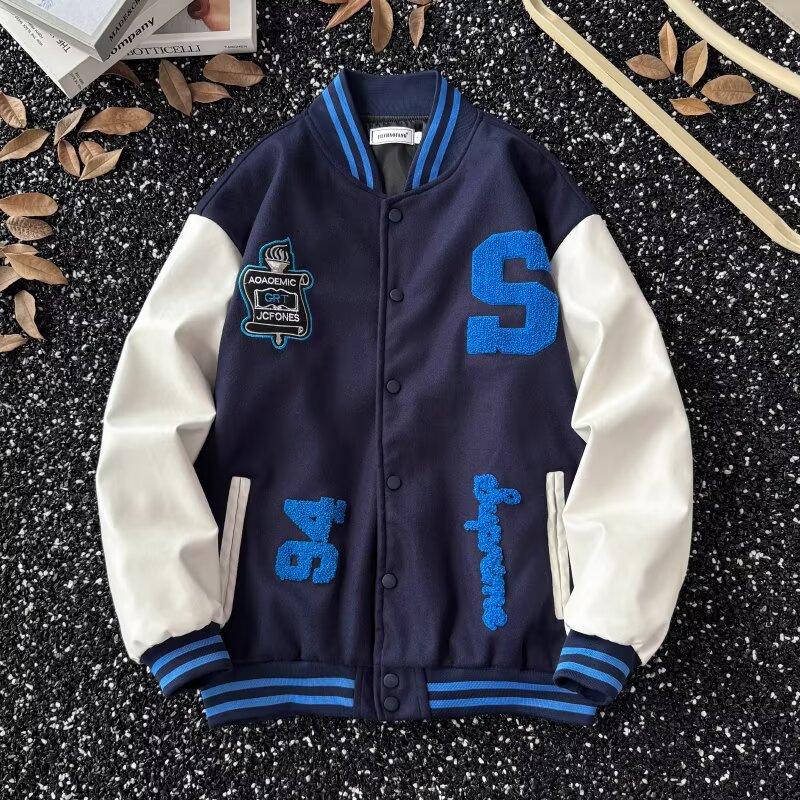 Autumn New Baseball Jacket Men Trendy American High Street Jacket Versatile Couple Style Jacket Trendy Men Autumn Winter