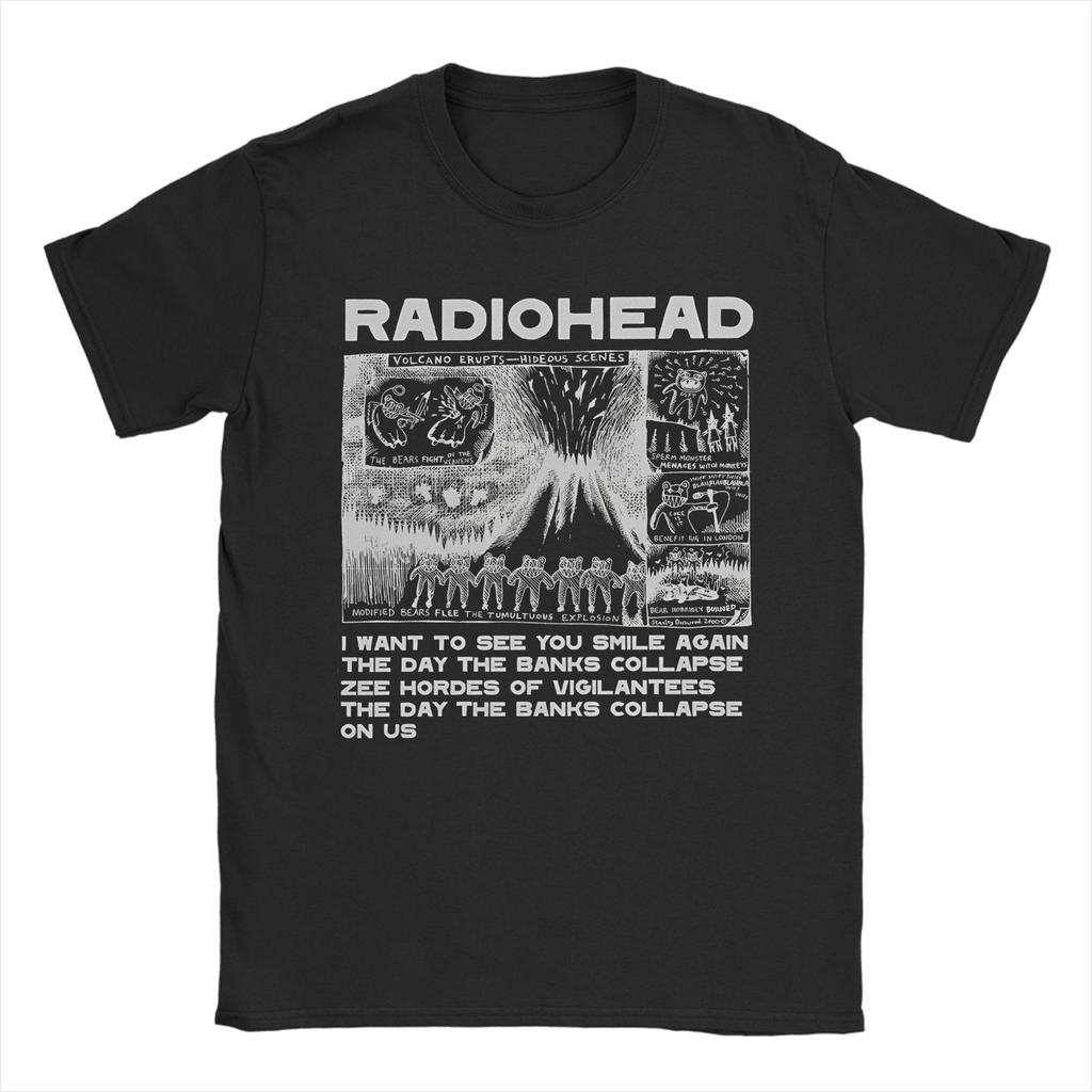 Radiohead Rock Vintage Hip Hop T Shirts Men Women Cotton Leisure T-Shirt Crewneck Tees Short Sleeve Clothes 4XL 5XL