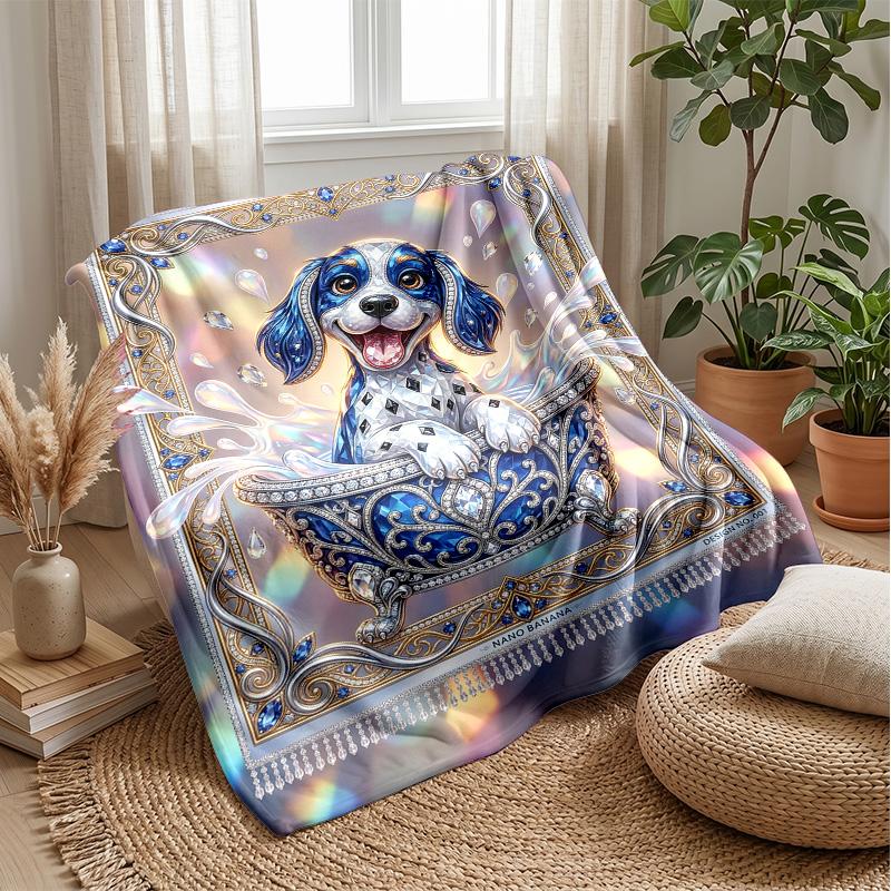 Whimsical Cat Collage Theme Blanket Lightweight Warm Flannel Blanket Decorative Throw Blanket for Home Decoration