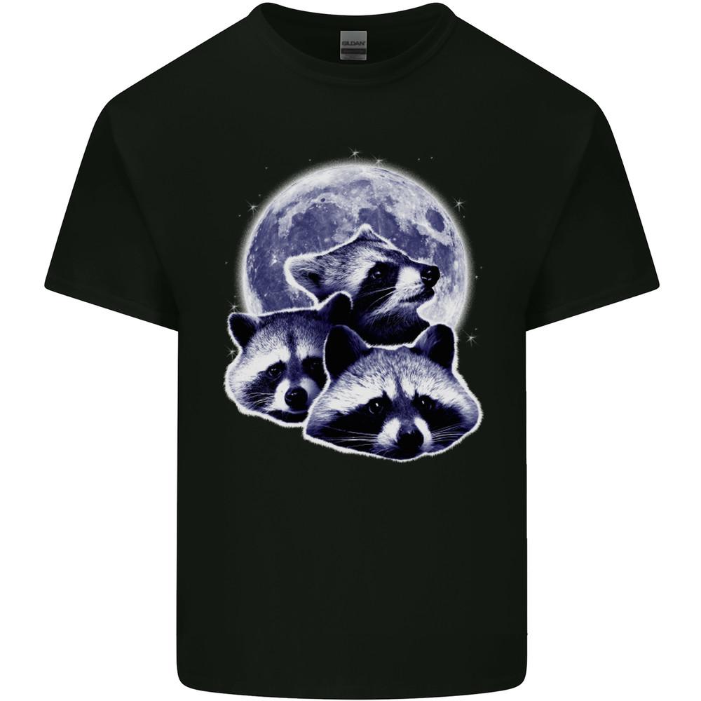 Raccoon Moon Mens Light Cotton T-Shirt Unisex T-Shirt L
