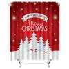 TU Christmas Shower Curtain Festive Holiday Forest Trees Pattern Waterproof Bathroom Decor Xmas Home Decoration Holiday Gift