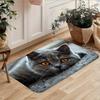 Süße hervorlugende graue Katze Langer Küchenläufer, Rutschfeste wasserabsorbierende Tierdruck-Läuferbodenmatte für Flur Heimdekoration