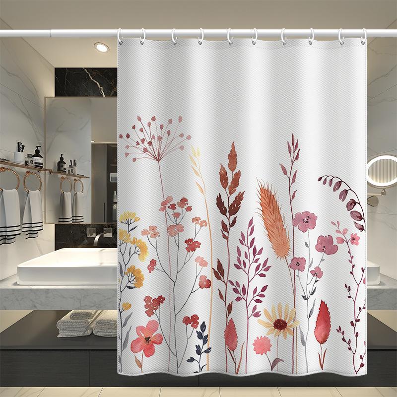 Bathroom Thickened Waterproof Curtain Mildew Proof Shower Curtain Shower Partition Curtain Shower Curtain Bathroom Curtain Free Perforation