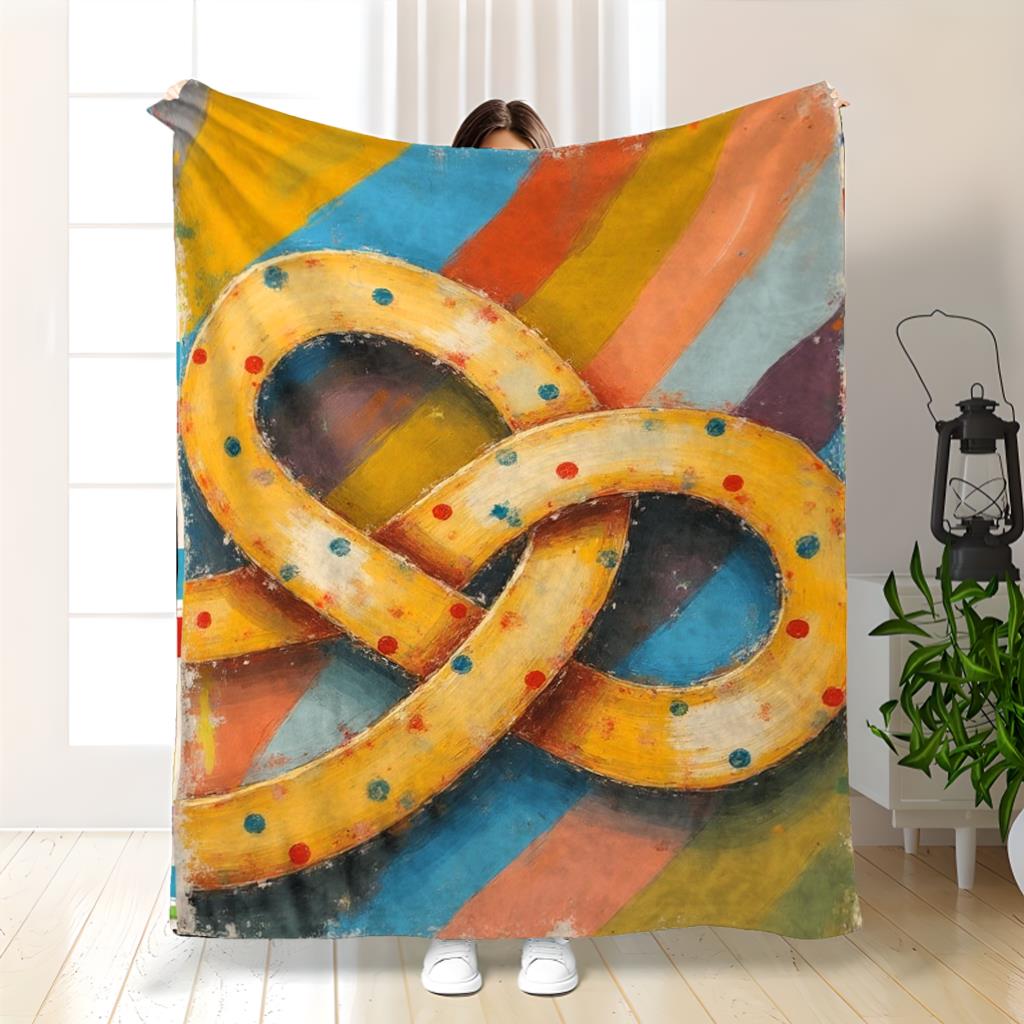 

Modern abstract herringbone pattern Flannel printed blanket suitable for all seasons suitable for living room office sofa travel 75x100cm