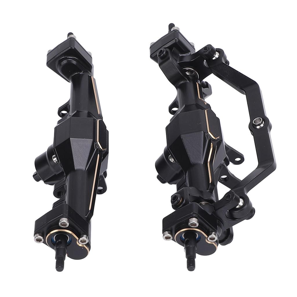 RC Front Rear Axle Complete Set Brass Electroplating RC Axle Assembly for 1/18 Black
