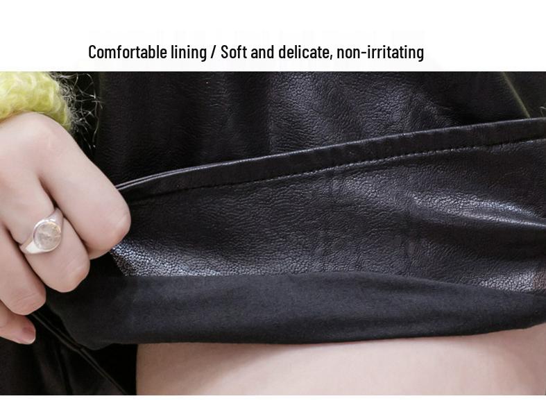 2026 Autumn/Winter Women's High Waist A-line PU Leather Shorts with Elastic Waist and Slimming Wide Leg Design