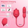 3-in-1 Rose Stretching Vibrator für Frauen, Nippel-Klitoris-Stimulator, orales Zungenlecken, vibrierendes Liebesei, Sexspielzeug für Erwachsene, 18