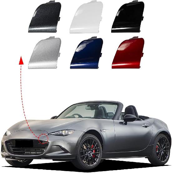Car Front Bumper Tow Hook Cover Cap Towing Eye for Mazda MX-5 Miata MX5 2016 2017 2018 2019 2020 2021 2022 2023 N24350A11(Black) N24350A11