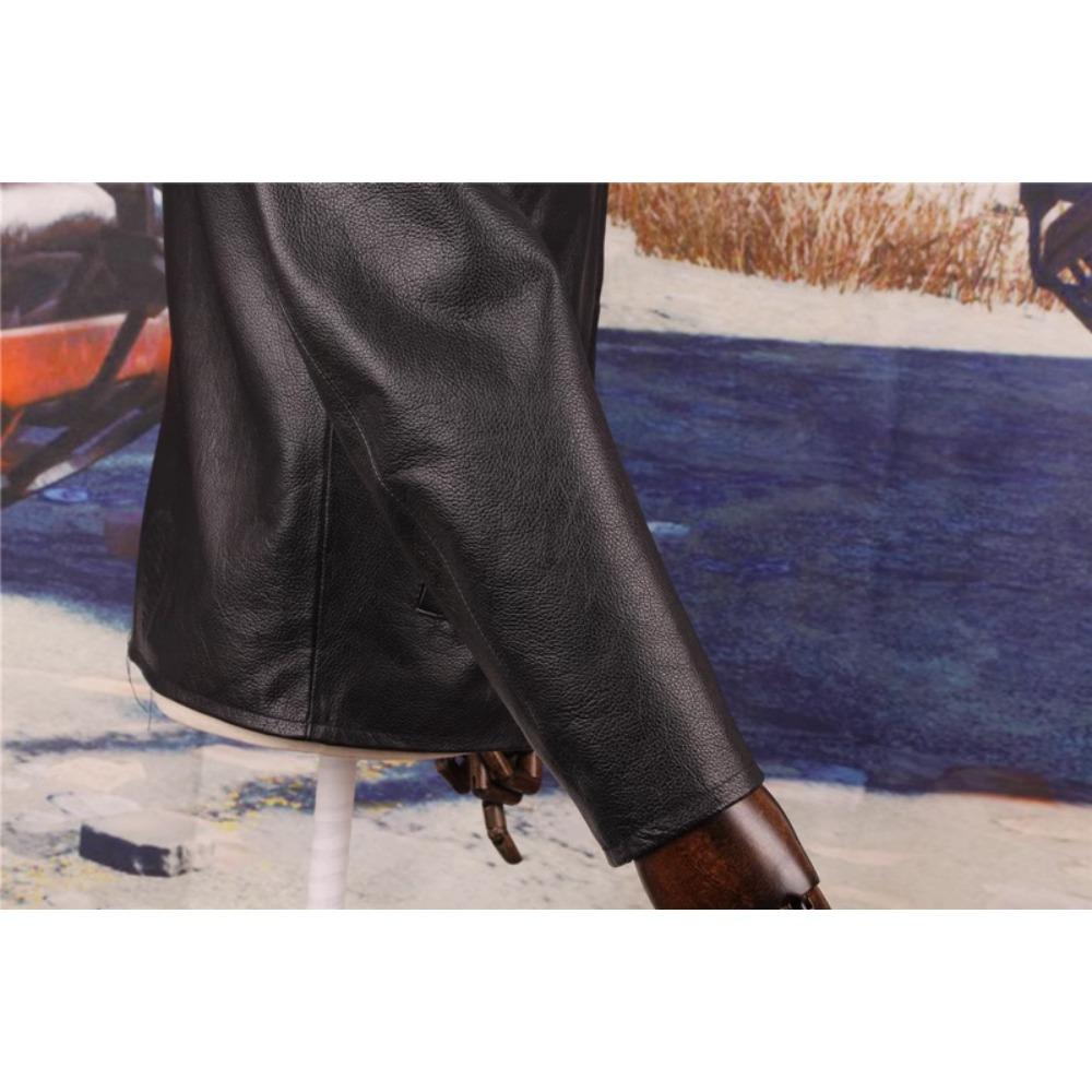 Chinese Size Men Leather Jacket Genuine Cowhide Spring