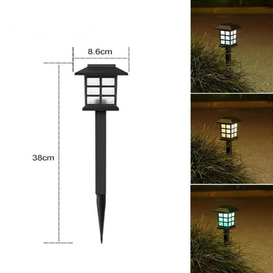 Outdoor Solar Garden Lanterns: Small Palace Chinese Atmosphere Lawn Lights with Ground Stakes