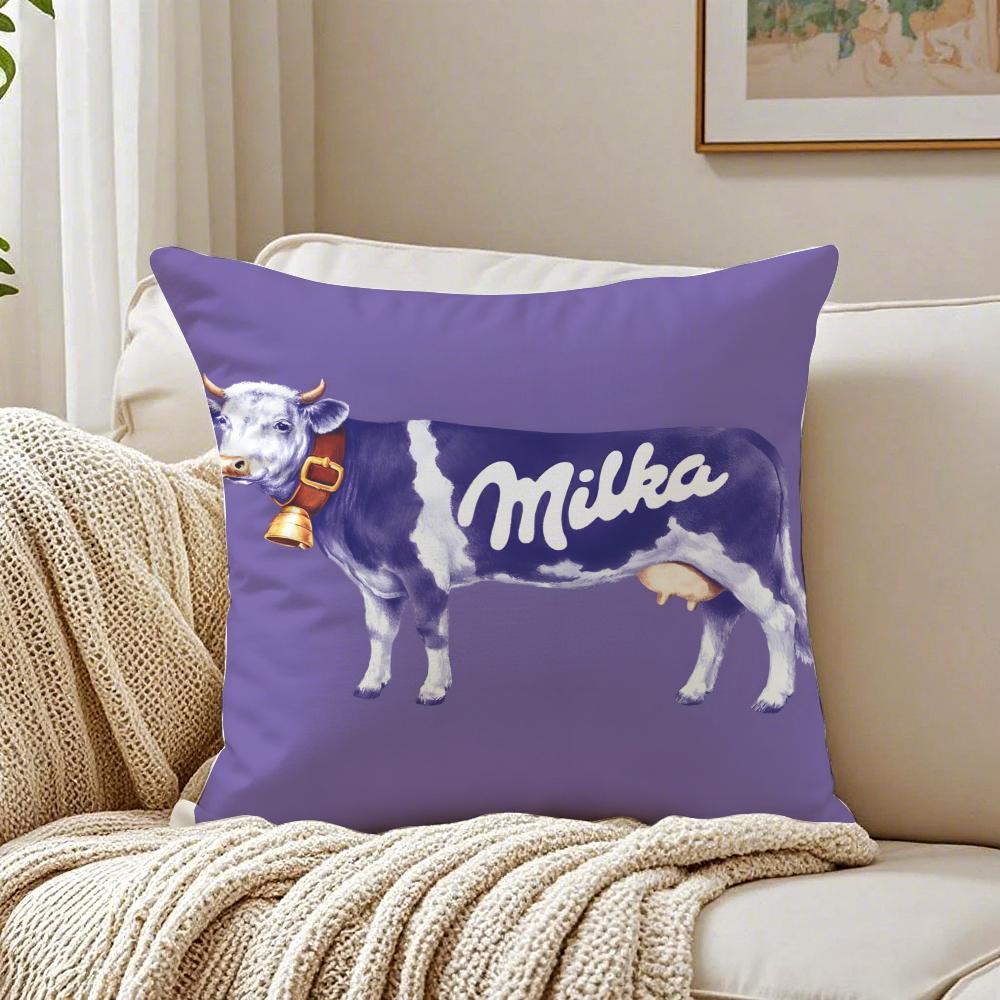 Funny Brand MMilkaES Purple Cushion Cover Linen Pillowcase Soft  for Sofa Bed Home Room Decor