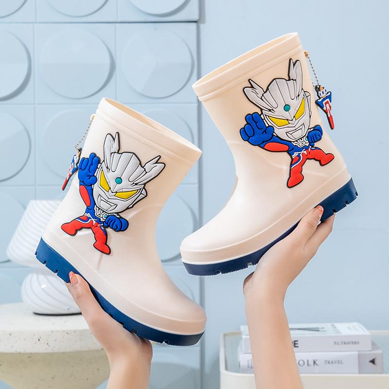 

Ultraman Children s Rain Boots for Boys, Fleece-Lined, Winter Non-Slip, for Older Children, Kids, Students, High-Top Zero Water Shoes 37-38Large Size for Older