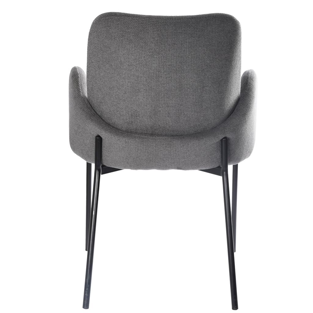 LOREN velvet upholstered chair, dark gray