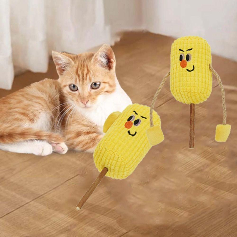 

Plush Cat Wood Polygonum Toy Bite Resistant Cat Mint Corn Stick Self Happy Style A