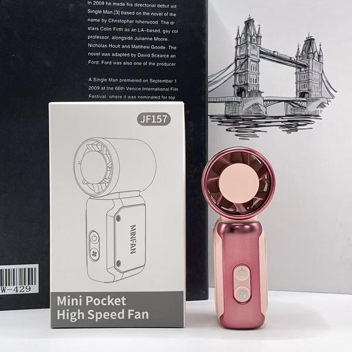Southeast Asia Bestseller f157 Mini Handheld Fan: LED Display, Turbo Wind USB Pocket Fan. Fan