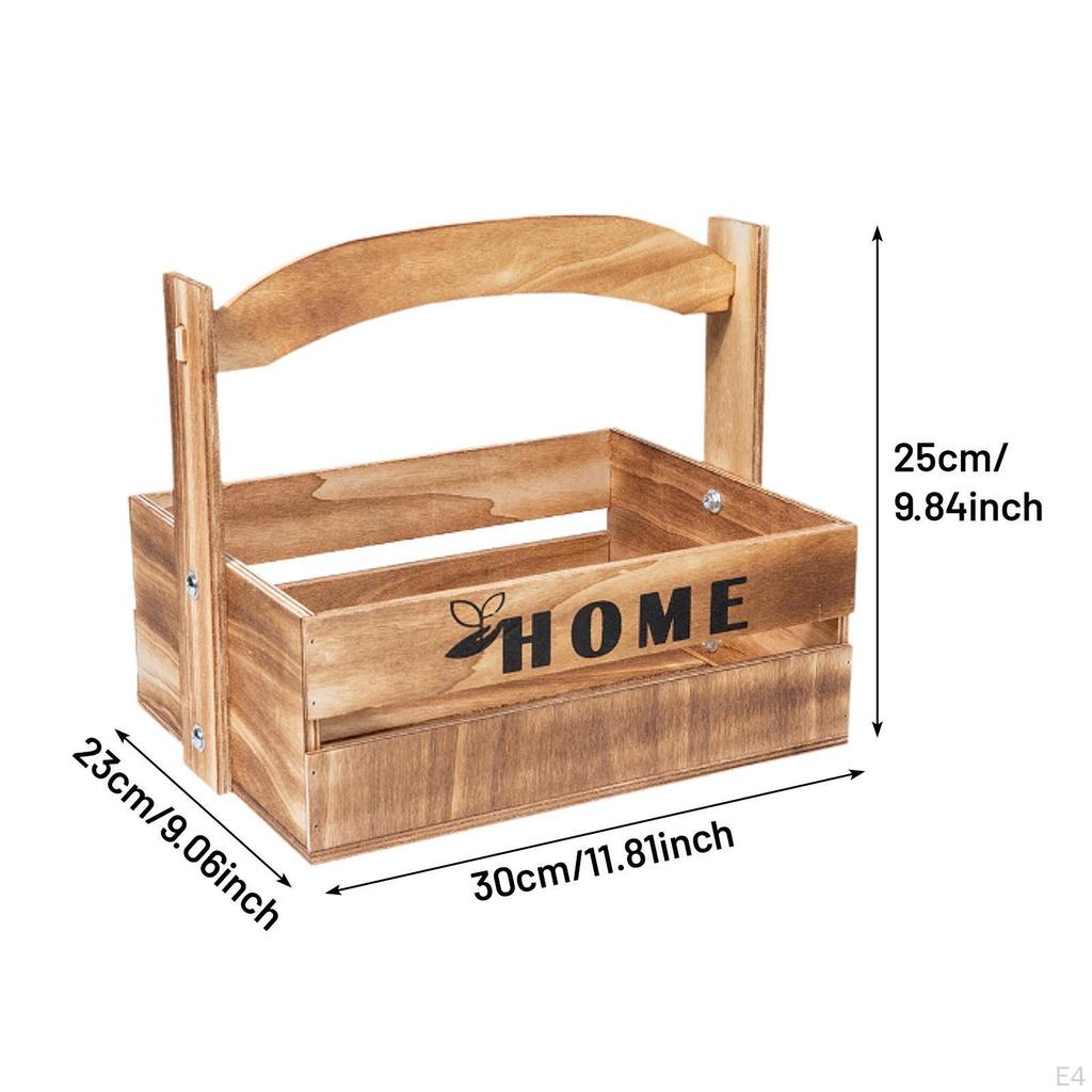 Elegant Wooden Fruit Bowl with Handle for Kitchen Decor