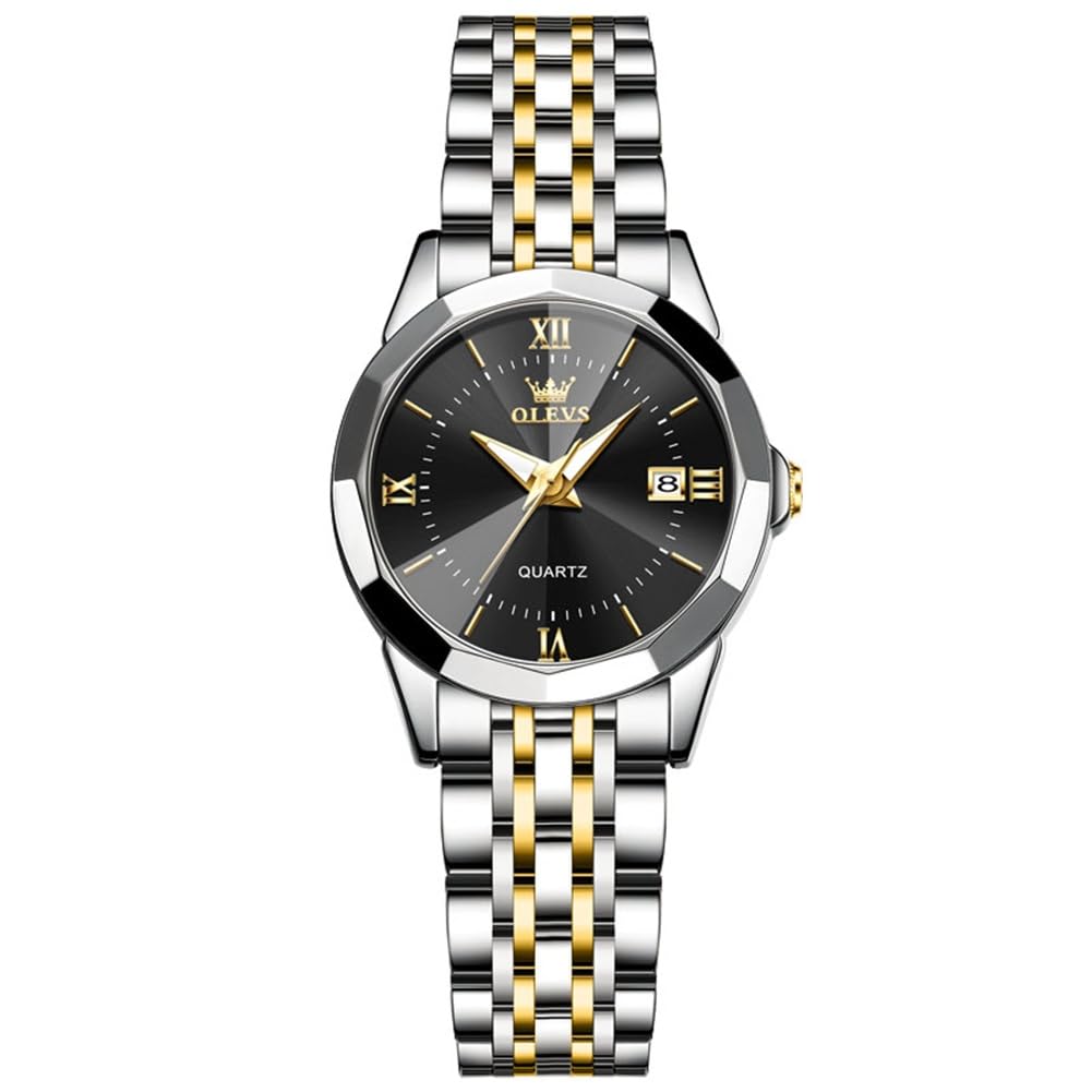 OLEVS Japanese Quartz Stainless Steel Classic Luminous Business Gift Watch for Women Women's Watch, Movement, Band, Dial, Hands, Waterproof, Watch,